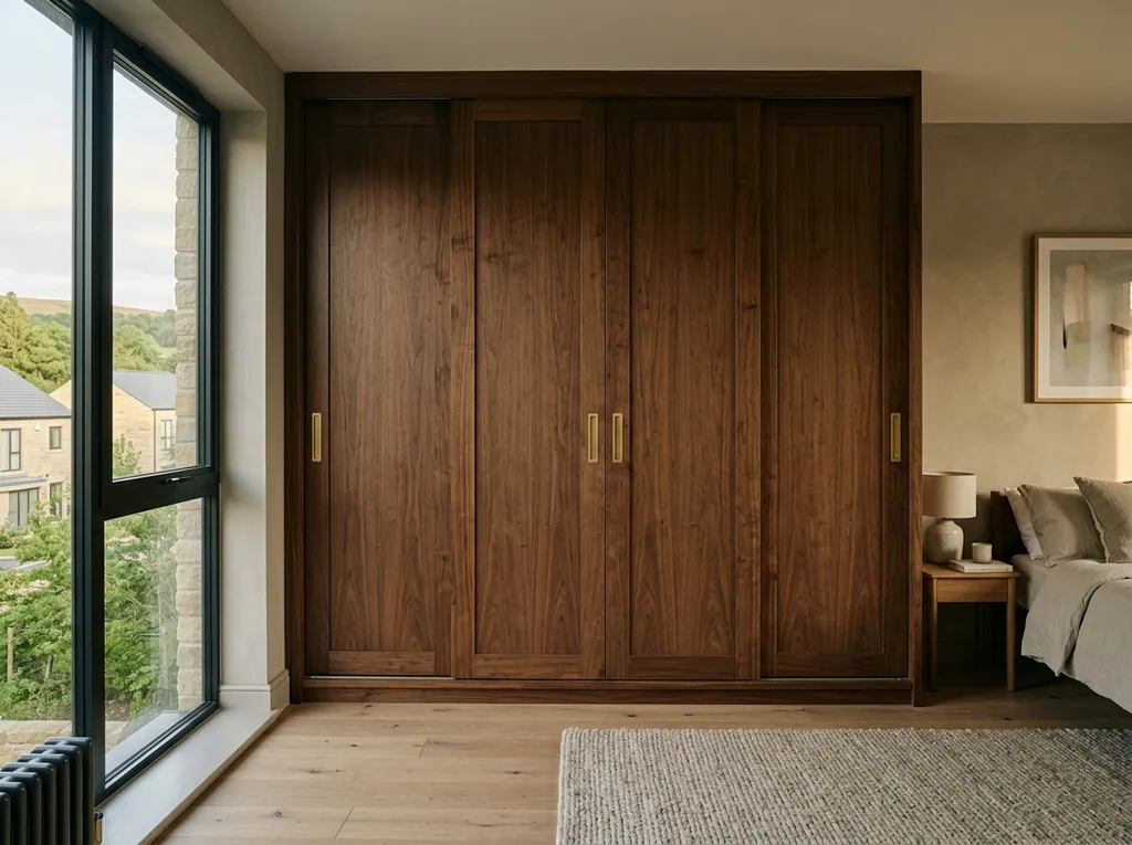 Floor-to-ceiling sliding doors fitted in a Apperley Bridge home — editorial photograph.