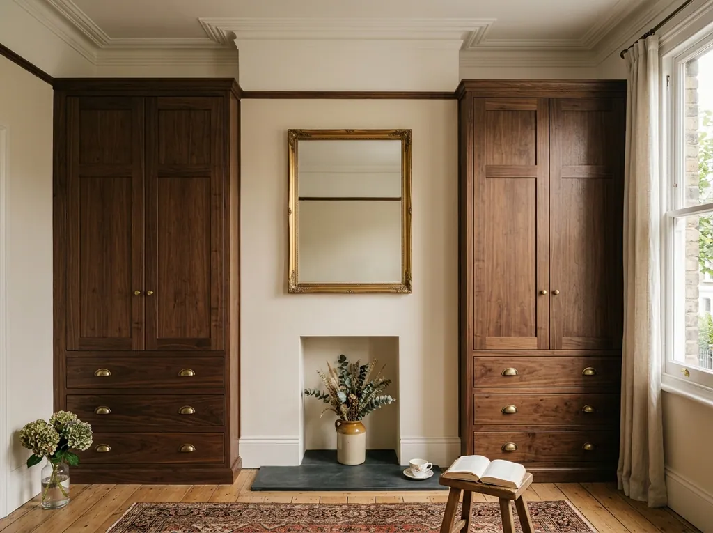 Alcove pair, four-storey terrace fitted in a Frizinghall home — editorial photograph.